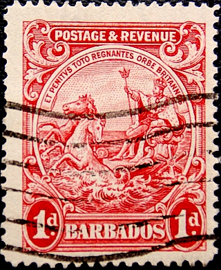 Барбадос 1938 год . Мифология , колесница . 1 p . 